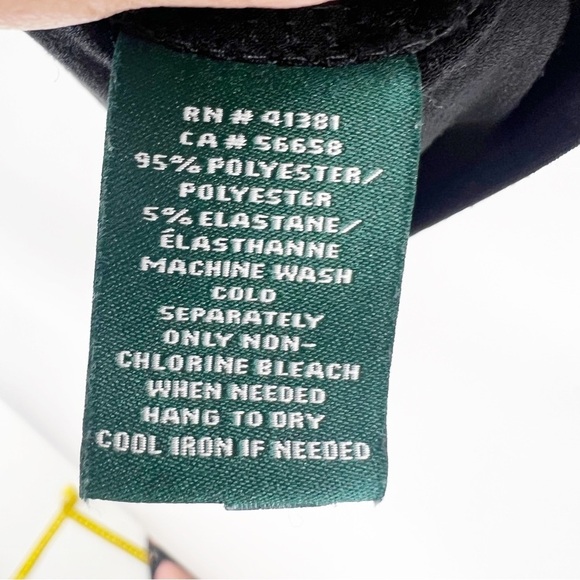 ✅ Lauren Ralph Lauren Surplice Bodycon Ruched Black Midi Sheath Dress Size 8 - Picture 7 of 7